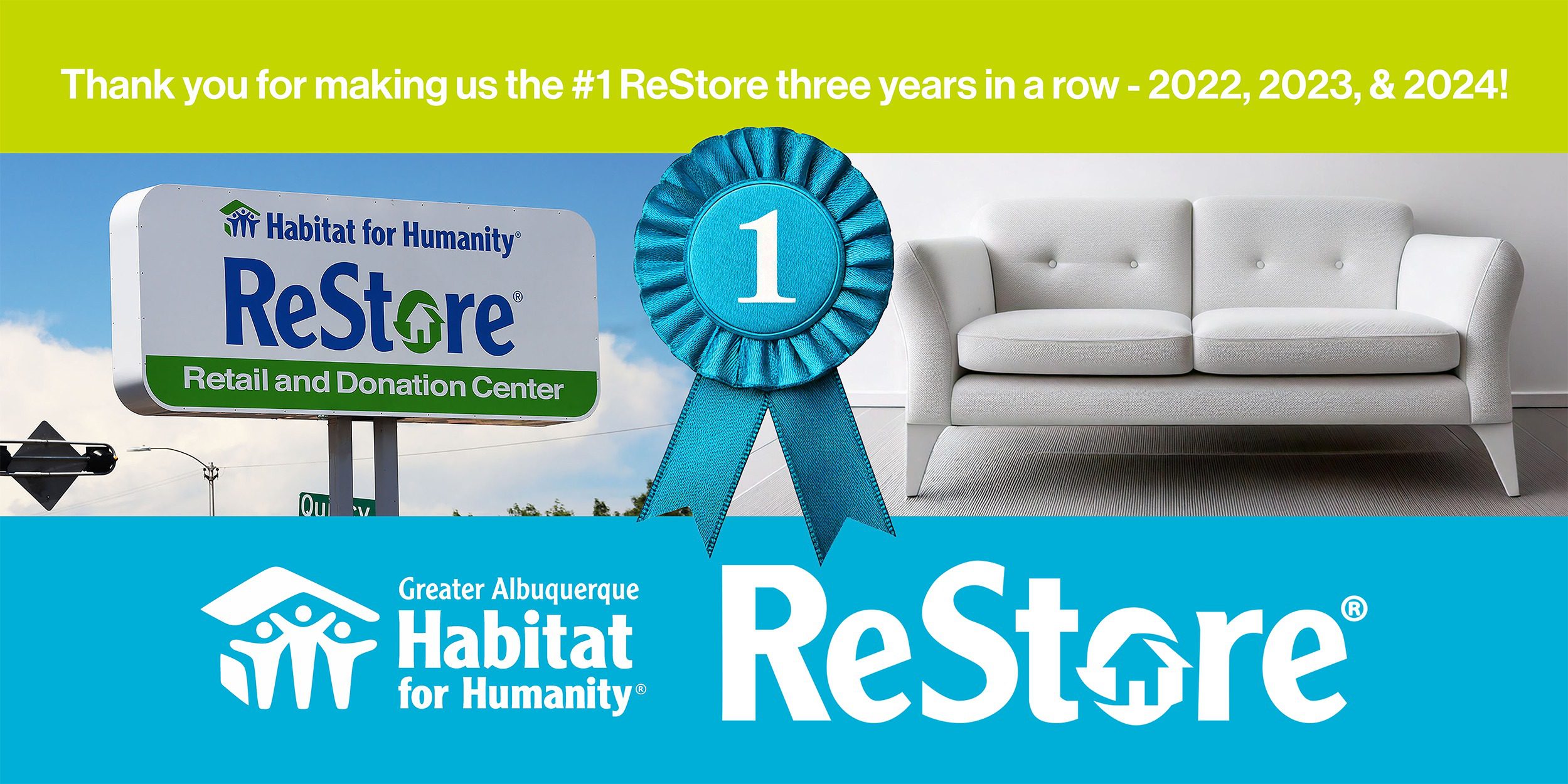 #1 ReStore three years in a row banner